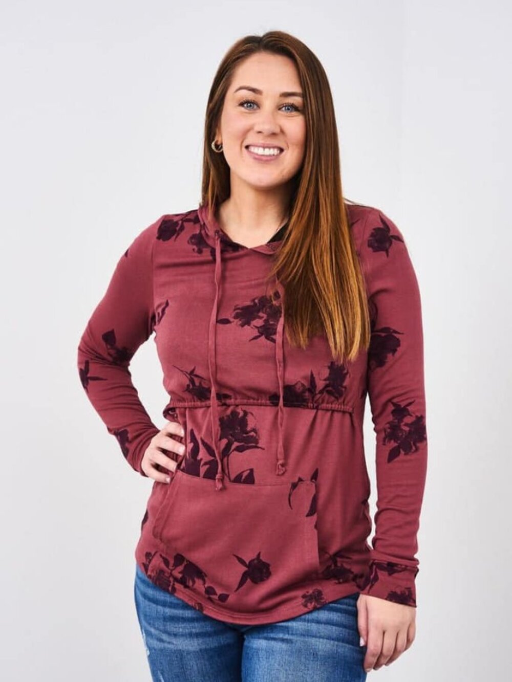 Latched Mama Everyday Hoodie - Rosewood Floral